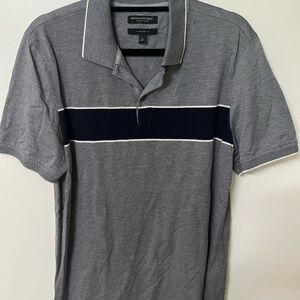 Banana Republic Gray and Navy Polo Shirt